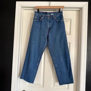 Vintage Levi’s 550 High Waisted Relaxed Fit Tapered Leg Jeans Orange Tab 
Sz 29